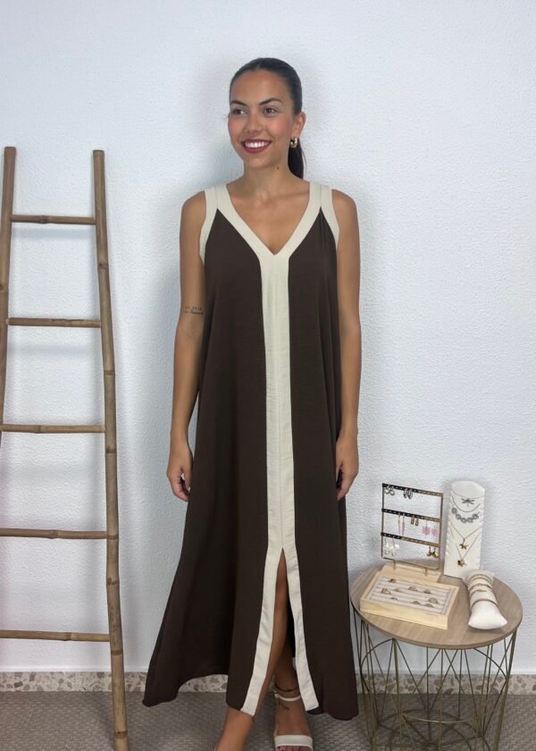 Vestido Bicolor (Chocolate)