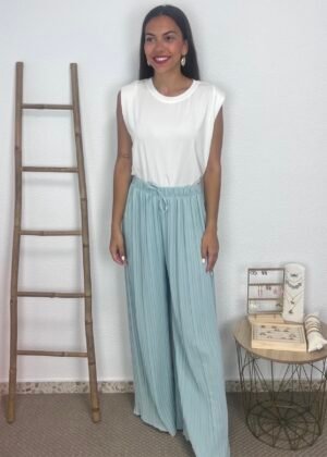 Pantalón Plisado (Verde Agua)