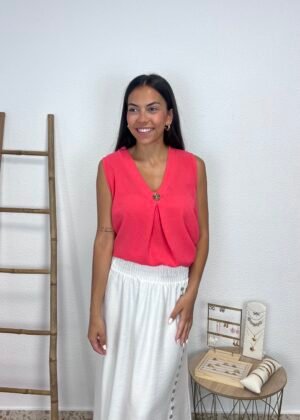 Blusa Botón (Coral)