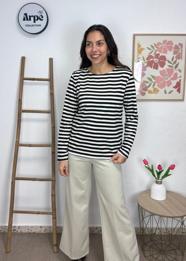 Sudadera Rayas Botones (Negra)