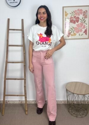 Vaquero Bolsillos Rosa