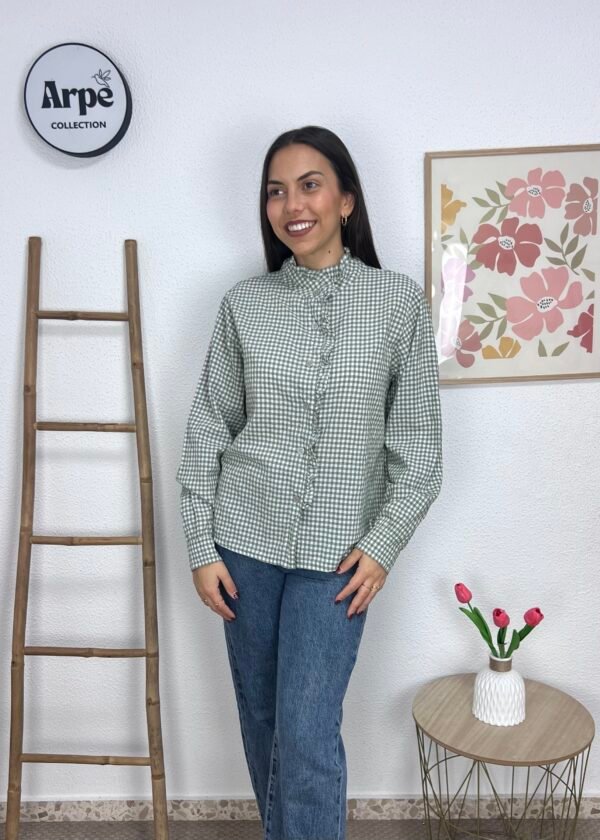 Blusa Vichy Abotonada