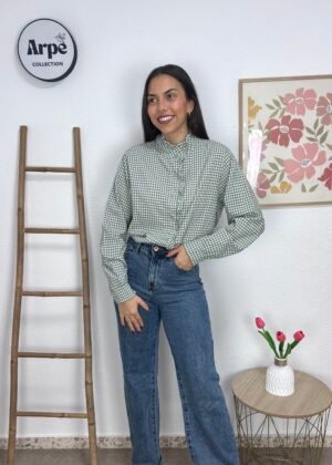 Blusa Vichy Abotonada