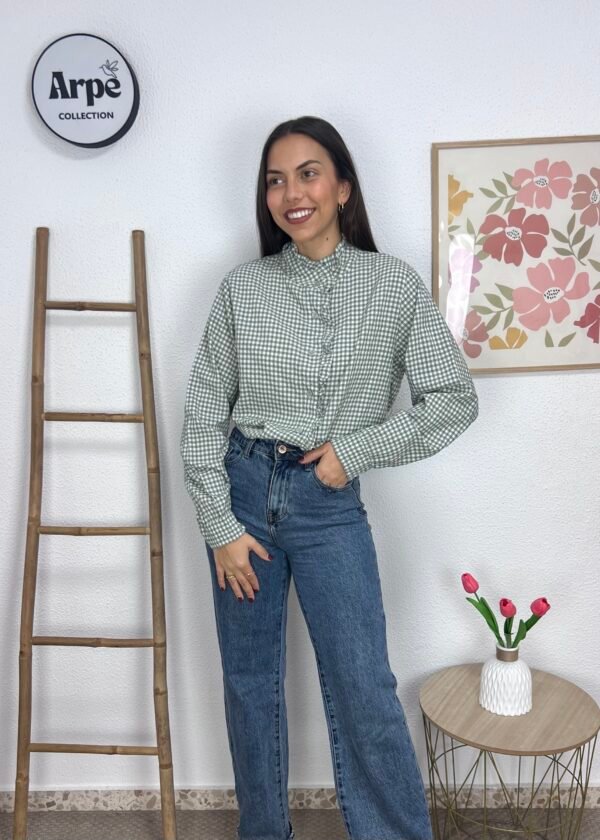 Blusa Vichy Abotonada