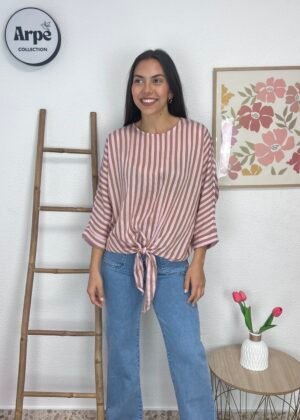 Blusa Rayas (Chocolate/Rosa)