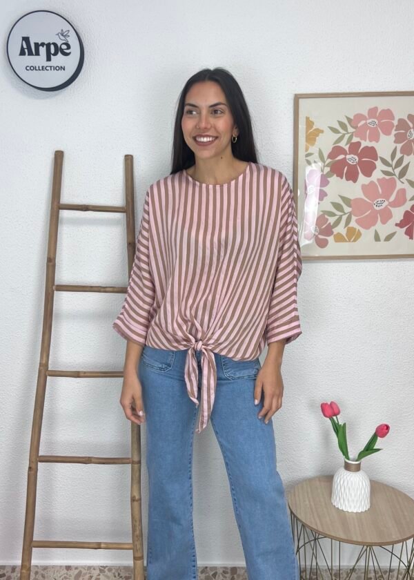 Blusa Rayas (Chocolate/Rosa)