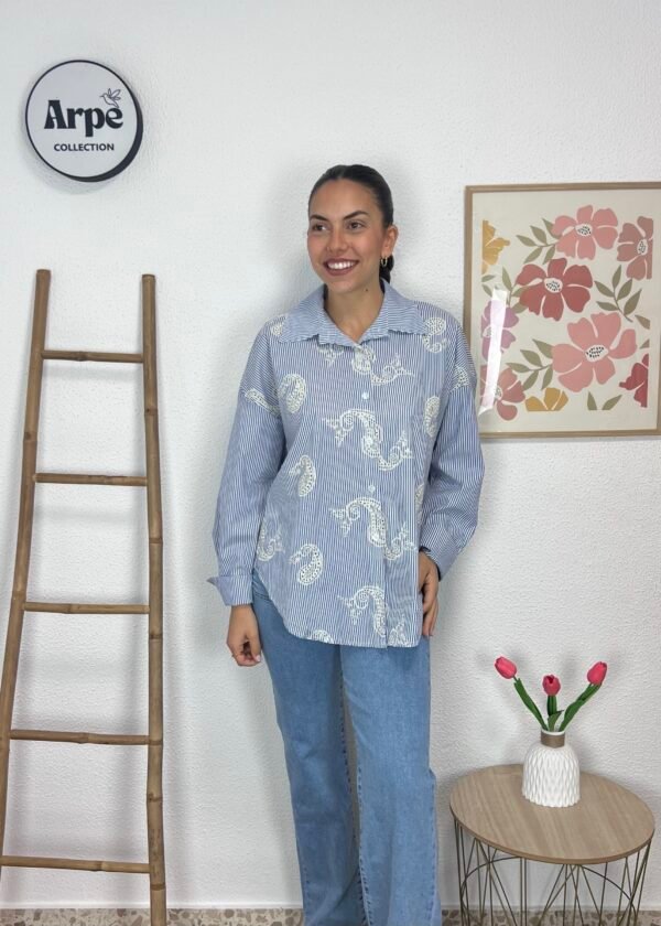 Camisa Rayas Bordada