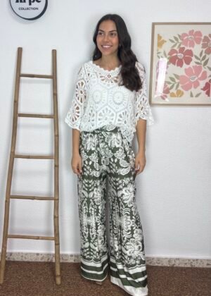 Pantalón Licra Floral (Verde)