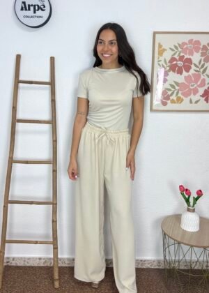 Pantalón Fluido (Beige)