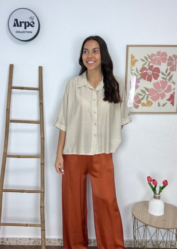 Camisa Botones (Beige)