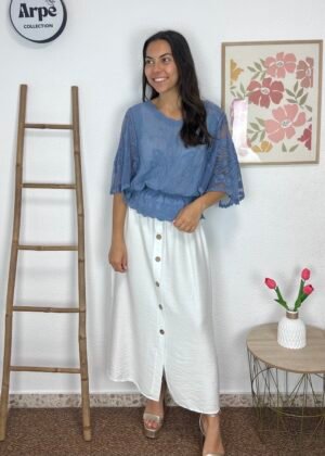 Falda Botones (Blanca)