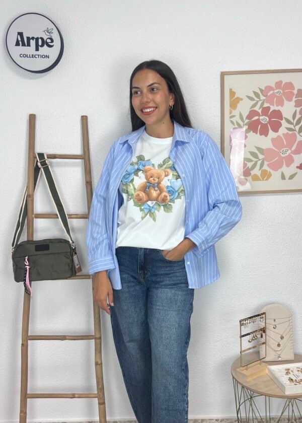 Camisa Rayas Celeste