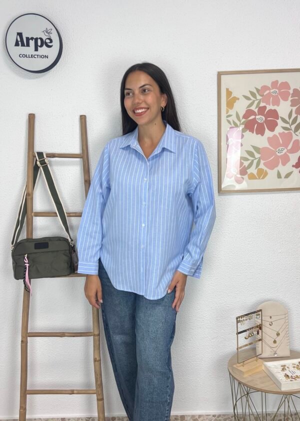 Camisa Rayas Celeste