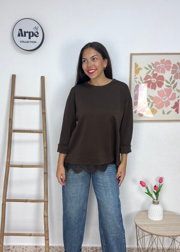 Sudadera Encaje (Chocolate)