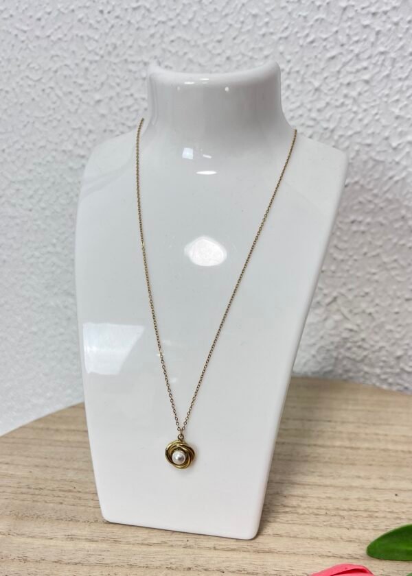 Colgante Perla Nudo (Dorado)