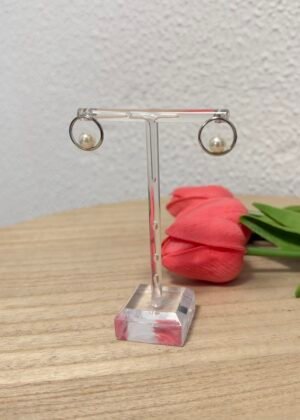 Pendientes Perla Óvalo (Plata)