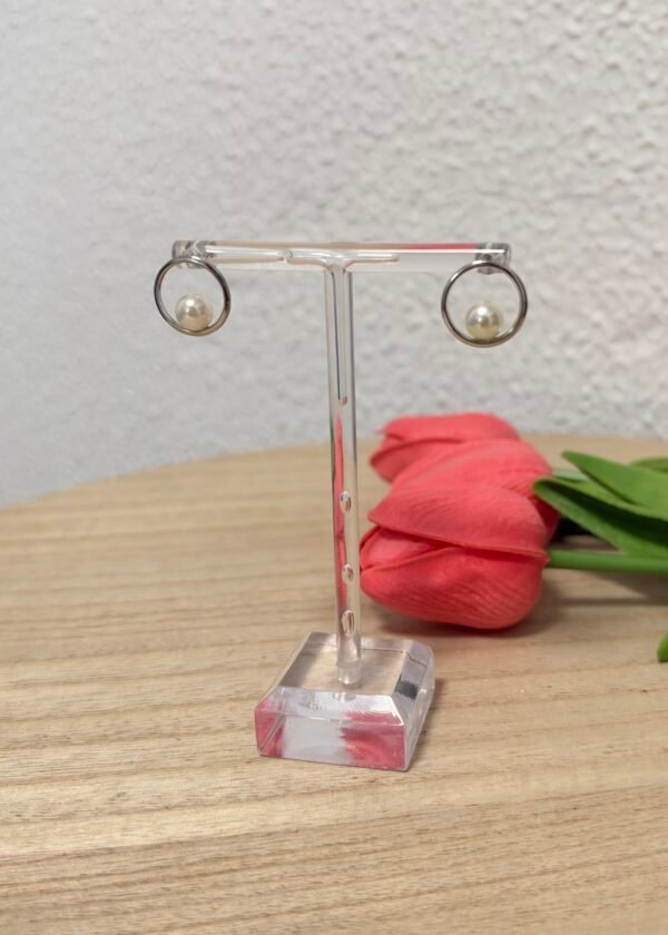 Pendientes Perla Óvalo (Plata)