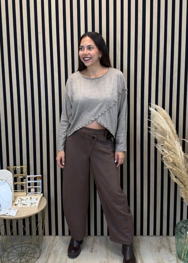 Jersey Cruzado Tachas (Taupe)