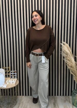 Jersey Cruzado Tachas (Chocolate)