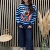 Sudadera Rayas Perrito (Marino)