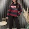 Sudadera NY Rayas (Burdeos)